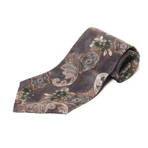Alexander Lloyd Gray Floral Silk Tie 4 18" x 63"